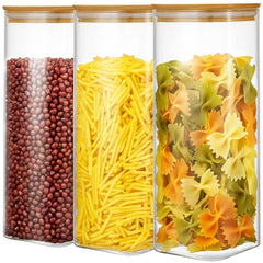 Glass Storage Jars with Lids Airtight Spaghetti Pasta Storage Container Kitchen Containers Clear Food Storage containers for Spaghetti Pasta Oats Cereal Rice