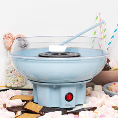 Giles & Posner EK2641GSBL Candy Floss Maker – Cotton Candy Sweet Machine, Retro Carnival Funfair Style Machine for Kids, Parties, Home, Fun Snacks Treat Maker, Portable, Includes Candy Sticks, Blue
