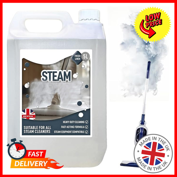 5 Litres Steam Fresh Linen Scent For Steam Mops & Cleaners Ideal For Floors, Tiles, Glass & Washable Hard Surfaces