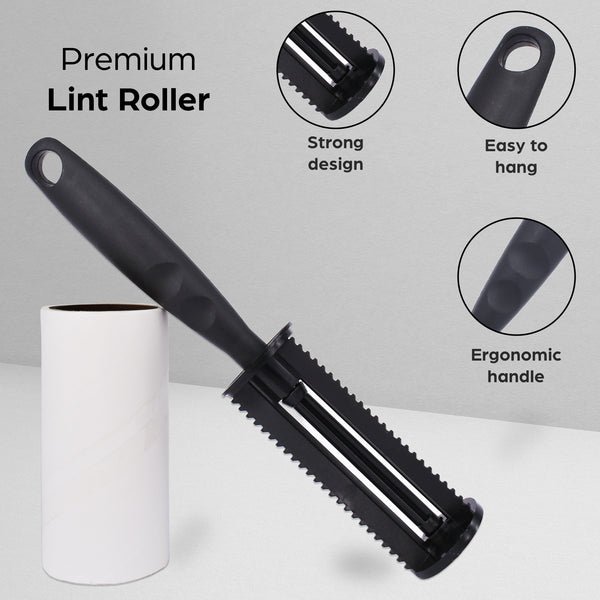 Lint Roller with 5 Refills - Pet Hair Remover for Dog & Cat Fur on Clothes, Sofas & Carpets, 300 Extra Sticky Sheets