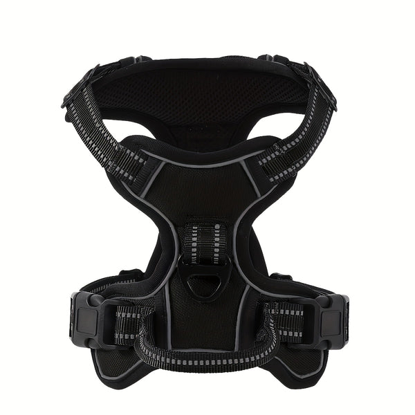 Non-Tension Pet Carrier with 2 Leash Clips Adjustable Padded Dog Vest Reflective Non-Choking Pet Oxford Vest with Easy to Control Handle for Small Medium And Large Dogs