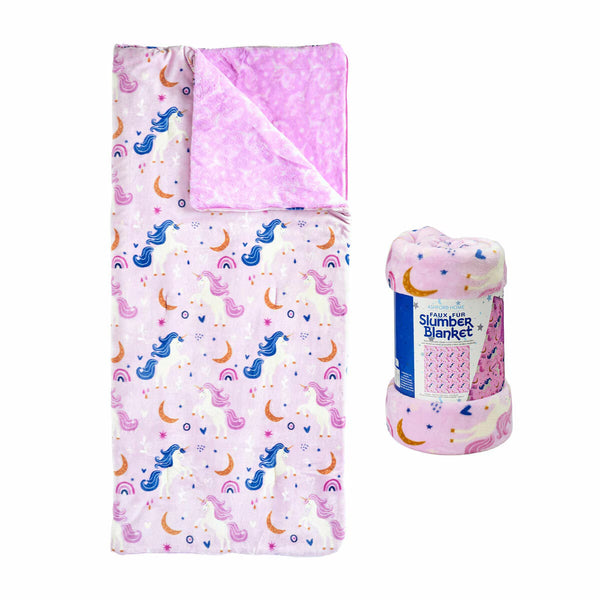 Ashford Home Faux Fur Slumber Bag Blanket in 4 Designs, 137 X 142 Cm