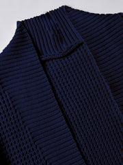 Men'S Casual Long-Sleeved Knitted Cardigan with Pockets in Autumn And Winter New Solid Color Style
