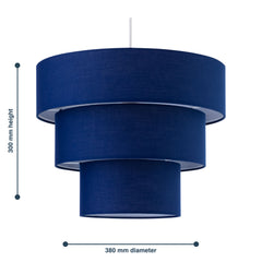Set of 2 Barty - Navy Blue 38cm Tiered Pendant Shades