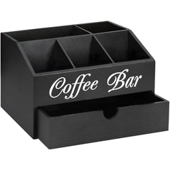 Coffee Station Counter Organizer - Coffee Basket Holder | Coffee and Tea Condiment Storage Organizer for Coffee Bar, Dessert Shop