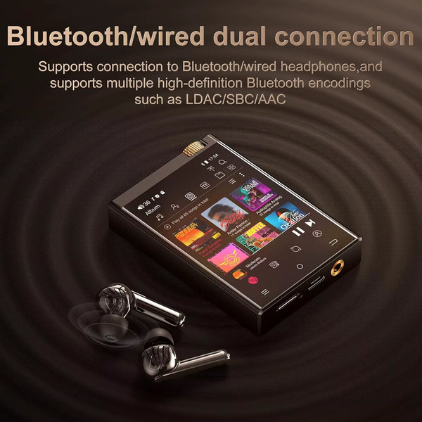 Hi-Fi MP3 Player with Bluetooth and Wifi,  Lossless DSD High-Resolution Digital Audio with 64GB Memory Card up to 1TB