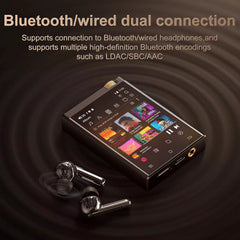 Hi-Fi MP3 Player with Bluetooth and Wifi,  Lossless DSD High-Resolution Digital Audio with 64GB Memory Card up to 1TB