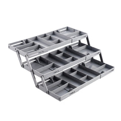 Dining Set Drawer Organizer Box, Collapsible Drawer Organizer 3 Tiers 3 Tray Folding Portable Expandable Desk Organizer Trays for Office Supplies Kitchen Gadgets Utensils Jewelry Makeup