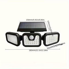 2-Pack Solar Wall Lights with 74 LEDs, 270° Wide Angle Motion Sensor Outdoor Security Light, 3 Lighting Modes, Waterproof Solar Powered Floodlight for Garage, Yard, Pathway, Front Door