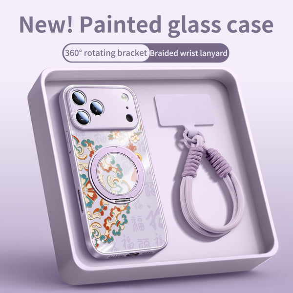 Phone Case - for Iphone 17 Pro Max Case with Rotating Lens Cover Full Protection Glass Back High End Design for Men Women