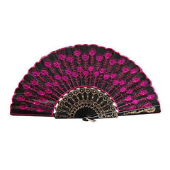 Spanish Lace Silk Folding Hand Held Dance Fan Flower Pattern for Party Wedding