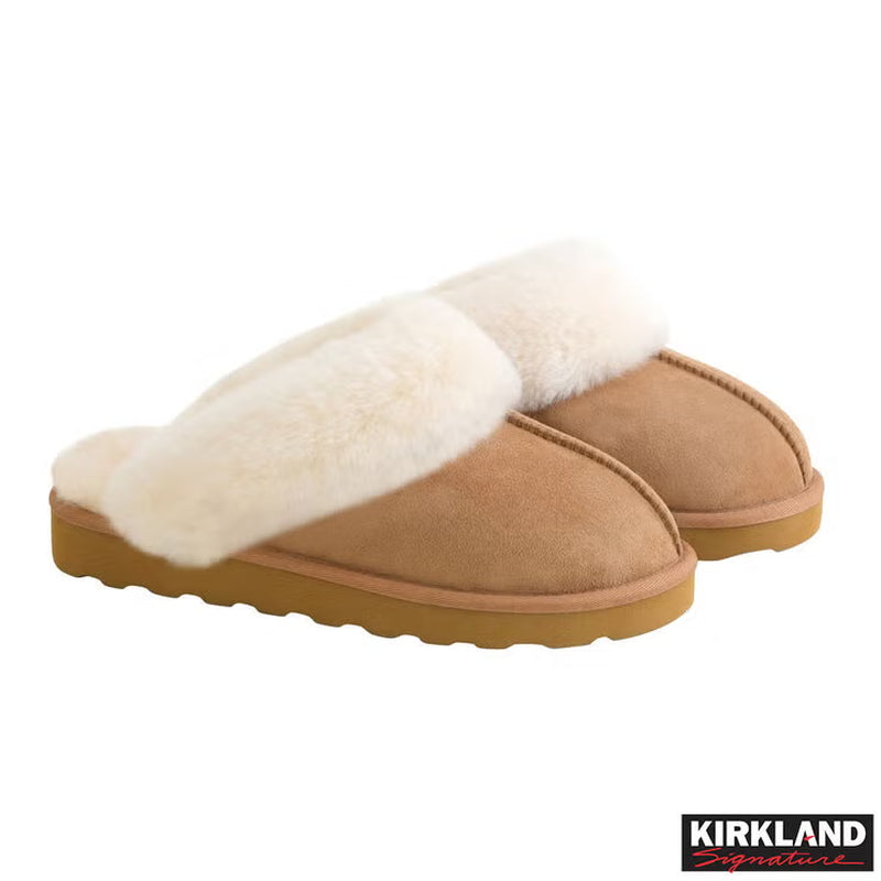 Kirkland Signature Women'S Shearling Slippers in Chestnut