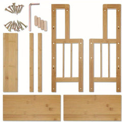 3 Tier Wooden Spice Rack Knife Holder Kitchen Organiser Shelf Stand Adjustable