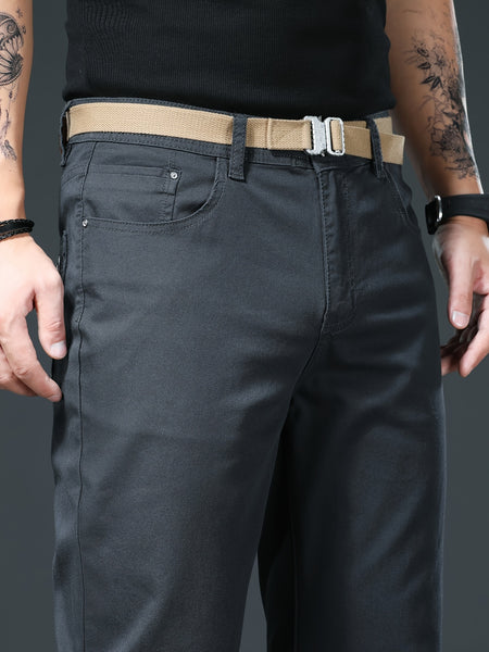 Men's Slim Straight-Leg Casual Pants, Skin-Friendly & Breathable, Perfect Gift for Him. Essential Trousers for Office Commute & Daily Leisure, Ideal for Spring and Autumn, Suitable for Both Business and Casual Occasions.
