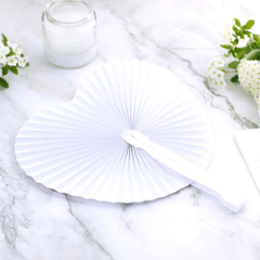 10pcs Set of Vibrant Heart-Shaped Folding Handheld Paper Fans with Silvery Plastic Handles - Perfect for Birthday Parties, Weddings, And Gifts, Craft