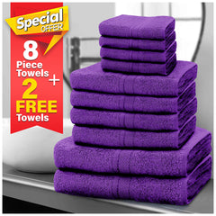 8pcs Egyptian Cotton Towel Set | Quick-Drying & Highly Absorbent