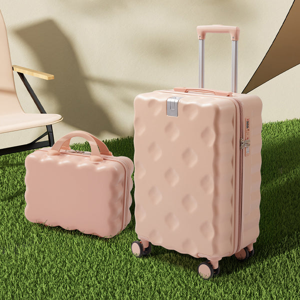 Luggage Set, 2 Piece Case Luggage, 20 Inch Suitcase Sets ABS+ PC Luggage, Travel Suitcase with Cup Holder, Hook, and Small Portable Hand Cabin Case