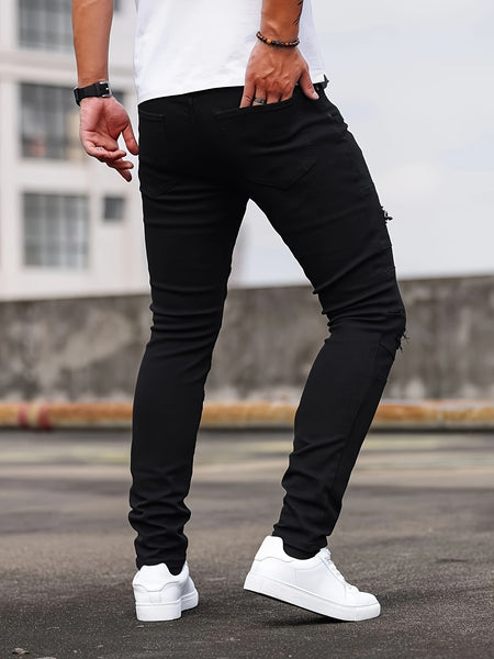 Spring And Autumn Fashion Hong Kong Style Classic Commuter Pants Easy Fashion Casual Daily Slim Fit Jeans Men