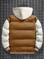 Men'S American-Style Embroidered Hoodie Jacket for Couples, Thickened for Autumn And Winter, Baseball Coat
