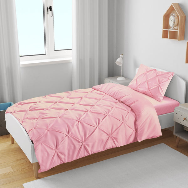 K&A® Pintuck Pinch Pleat Duvet Cover Set with Zipper Closure including Pillowcase – Ultrasoft Brushed Microfiber – Easy Care & Machine Washable