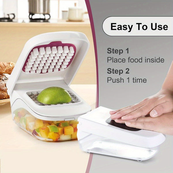 Onion Chopper That Saves Time And Effort, a Food Dicer And Salad Cutter, Measuring 20 * 12.5 * 10CM in White