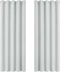 PONY DANCE Grey Blackout Thermal Insulated Curtains for Bedroom, 46 X 54 Inch Short Eyelet Curtains & Drapes, Soft Black Out 2 Panels for Window Living Room/Kitchen