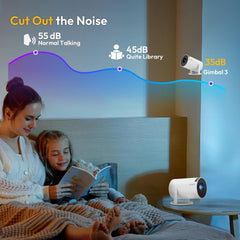[2025 Upgraded & Android 11.0] Mini Projector Native 720P HD, Supports 4K 1080P, XGODY Gimbal 3 Portable Projector 12000 Lumen, Wifi 6, Bluetooth, Auto Keystone, Video Projector for Home Cinema