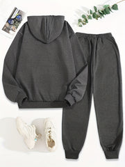 Women'S Clothing Featuring a Two-Piece Set with a Hoodie And Pants, Designed with Letter Prints