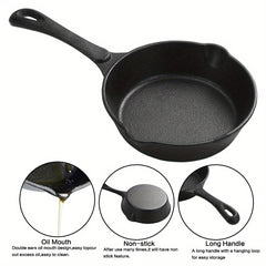 20cm Cast Iron Pot, Retro Portable Cast Iron Pot, Can Be Used for Camping/home Cooking, Even Heating, Size: 37*20*4.5cm (black)