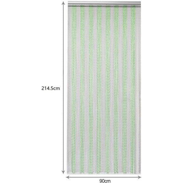 Aluminium Door Fly Screen Metal Chain Curtain Blind Insect Blinds 214cm *90cm