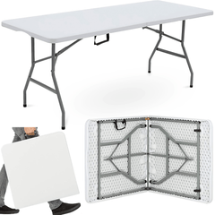 1.8M 6ft Heavy Duty Folding Table for Catering Camping Table Trestle for BBQ Picnic Party