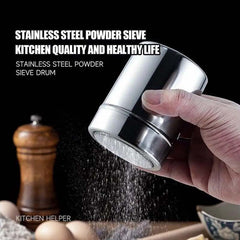 A Stainless Steel Shaker for Dusting Icing Sugar, Cocoa, And Flour, Perfect for Seasoning Spices