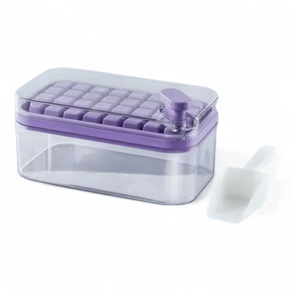 Ice Cube Tray with Lid and Bin, 56pcs Ice Cube Mold, 2 Trays & Ice Scoop, BPA