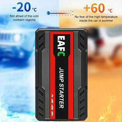 Portable Car Jump Starter Battery Power Bank Emergency Booster with LED Light 12V Auto Starting Device Support Starting 12V Gasoline Cars Up to 3.0L