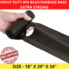 EXTRA STRONG HEAVY DUTY BLACK BIN LINERS RUBBISH BAGS WASTE REFUSE GARBAGE SACKS