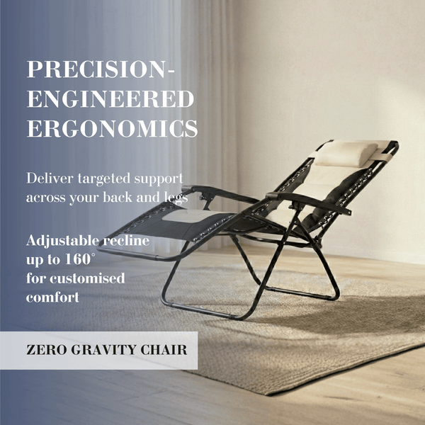 Ultimate Outdoor Lounge Chairs – Set of 2, XXL Padded Folding Zero Gravity Recliners with Cup Tray & Adjustable Headrest, 160° Lockable Patio & Camping Chairs