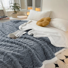 Throw Blanket - Fluffy Soft Cosy Winter Blankets, Thick Warm Throws for Sofa Bed Office Travel Christmas Gift White, Beige, Light Grey, Light Blue, Dark Grey & Dark Blue
