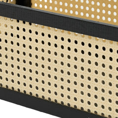Movable sofa side table, large capacity, 50x30x70cm, double-layer design for living room and kitchen organization, versatile wicker-pattern storage basket, rolling side table, bedroom bedside storage side table, ideal for living rooms, bedrooms, and famil