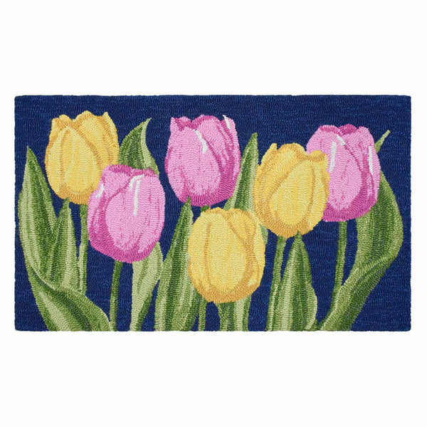 Spring Colourful Hooked Accent Rug in 4 Designs, 56 X 97 Cm