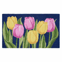 Spring Colourful Hooked Accent Rug in 4 Designs, 56 X 97 Cm