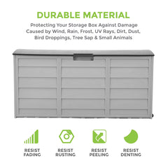 290L Lockable Waterproof Storage Box – Heavy-Duty Outdoor Deck Chest with Wheels Garden & Patio Recycling Bin Organizer for Tools, Cushions (112*49*54cm)