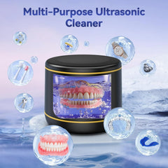 Padonco Ultrasonic Retainer Cleaner, 45Khz Ultrasonic Denture Cleaner Machine with Uv-Light, Portable Ultrasonic Cleaner for Aligner, Mouthguard