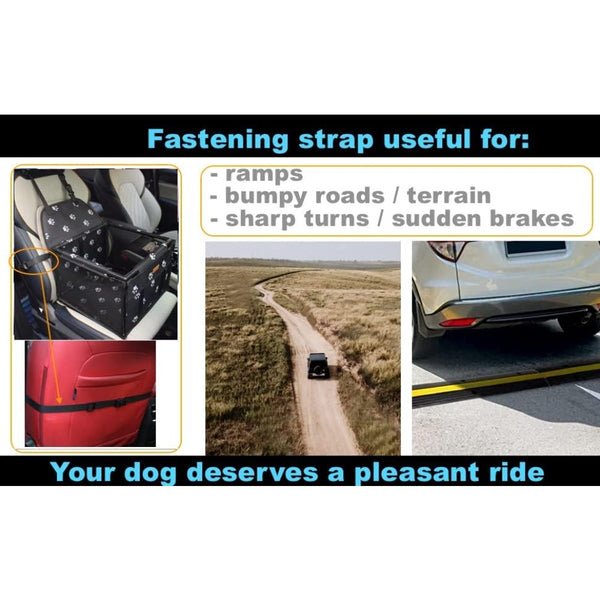 Pet Dog Car Seat, Pet Carrying Basket Suitable for Small Dogs And Cats, Foldable Pet Travel Car Seat Box
