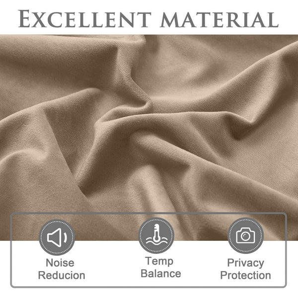 2pc Luxury Velvet Curtain Panels with Free Matching Velvet Cushion Cover – Thermal Insulated Grommet Top Drapes, Energy Saving Curtain Panels for Bedroom & Living Room Home Decor, Perfect Holiday Gift
