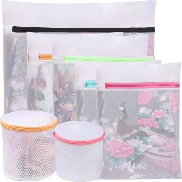 BAGAIL Mesh Laundry Bags, Washing Machine Wash Bags, Reusable and Durable Mesh Wash Bags for Delicate Blouse, Hosiery, Underwear, Bra, Lingerie and Baby Clothes, Great for Travel Storage Organization