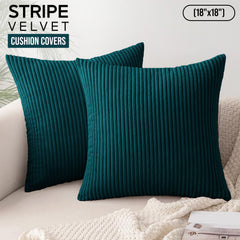 1pc Stripe Velvet Cushion Cover – Soft Luxury Cushion Case, Modern Textured Design, Machine Washable for Sofa & Bedroom Decor, Ideal Gift