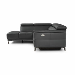 Nicoletti Charleston Blue Leather Power Reclining Corner Sofa with Chaise in 2 Configurations