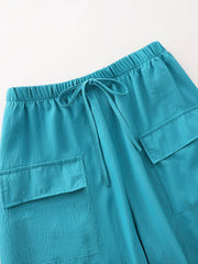Circle 3pcs Set Standard Size Women's Shorts Casual Beach Pants with Pockets