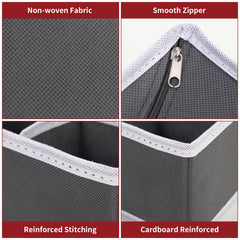 Vinsani Drawer Organiser Set of 4 Wardrobe Storage Dividers for Closet Undies Underwear Bra Socks Clothes Dresser Foldable Partitioned Cell Bedroom Storage Box