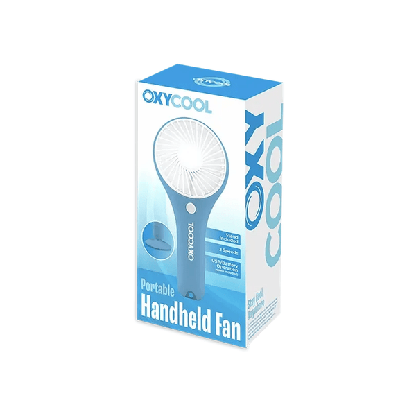 UK LOCAL SELLER - Portable Handheld & Desktop Fan – Battery & USB Powered Personal Cooling Fan with 2 Speed Settings, Detachable Stand, Quiet Motor & Compact Travel Design for Home, Office, Outdoor & Travel Use | Sent and Fulfilled from UK Warehouse and D